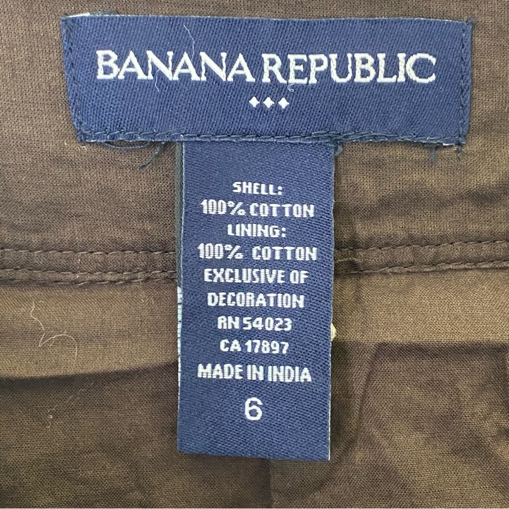 Banana Republic Brown Mini Skirt with Ivory Embroidery Women’s Size 6 - Picture 5 of 5